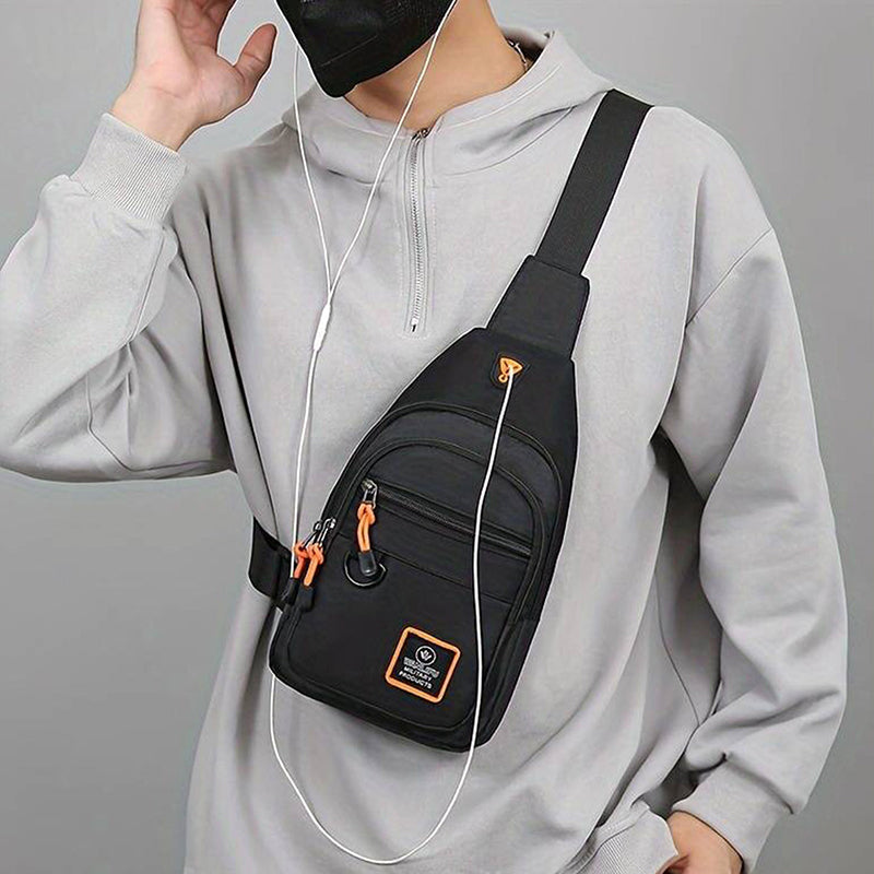 🎒✨ Vattentät crossbody-väska med flera fickor – smart förvaring, justerbar rem, hörlursuttag 🌧️
