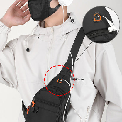 🎒✨ Vattentät crossbody-väska med flera fickor – smart förvaring, justerbar rem, hörlursuttag 🌧️