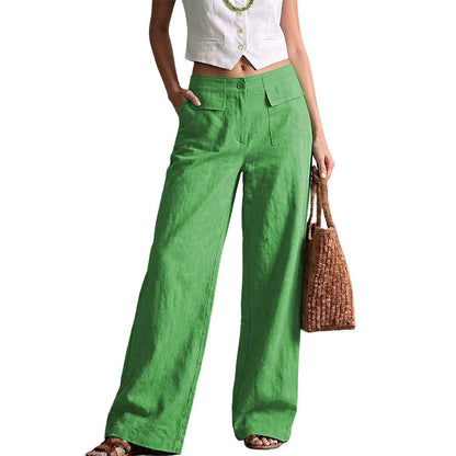 👖🌸 Eleganta vida byxor med avslappnad passform
