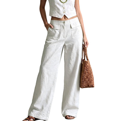 👖🌸 Eleganta vida byxor med avslappnad passform
