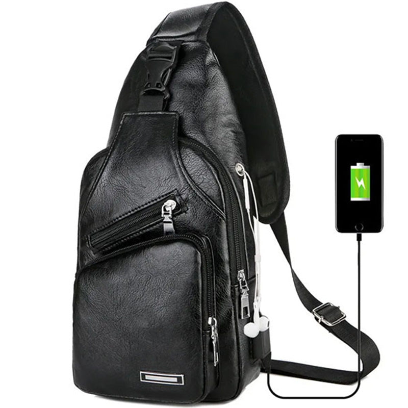🎒 50% RABATT NU! 💼 Multifunktionell Läderväska för Män – Premium PU-läder & Justerbara Remmar – Perfekt som Present – Snygg & Praktisk ✨