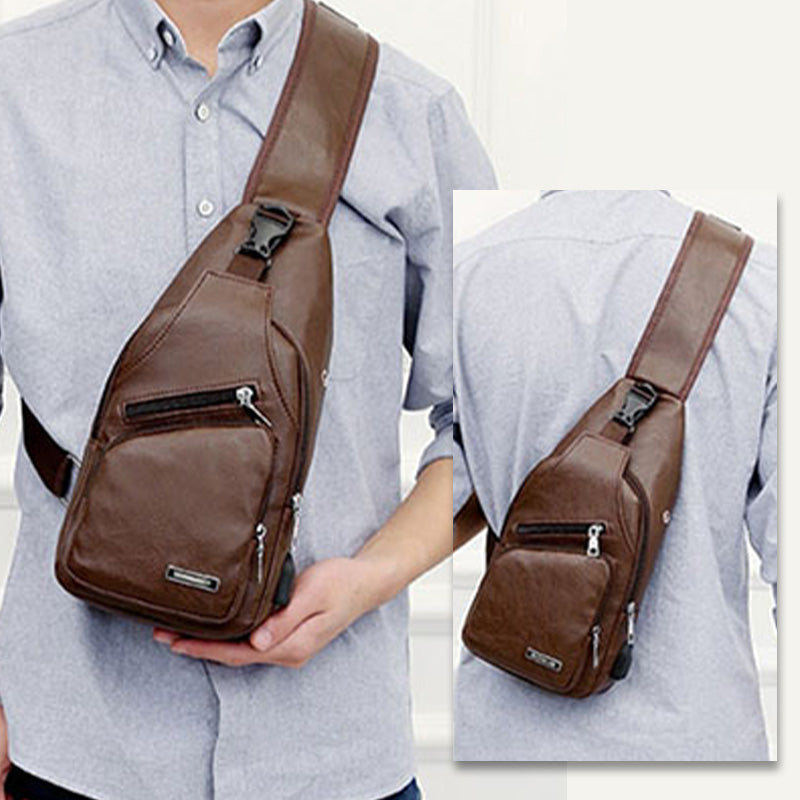 🎒 50% RABATT NU! 💼 Multifunktionell Läderväska för Män – Premium PU-läder & Justerbara Remmar – Perfekt som Present – Snygg & Praktisk ✨