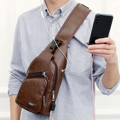 🎒 50% RABATT NU! 💼 Multifunktionell Läderväska för Män – Premium PU-läder & Justerbara Remmar – Perfekt som Present – Snygg & Praktisk ✨