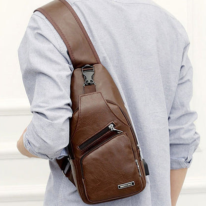 🎒 50% RABATT NU! 💼 Multifunktionell Läderväska för Män – Premium PU-läder & Justerbara Remmar – Perfekt som Present – Snygg & Praktisk ✨
