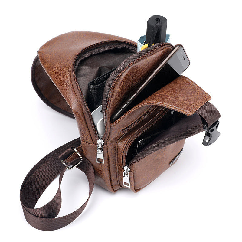 🎒 50% RABATT NU! 💼 Multifunktionell Läderväska för Män – Premium PU-läder & Justerbara Remmar – Perfekt som Present – Snygg & Praktisk ✨