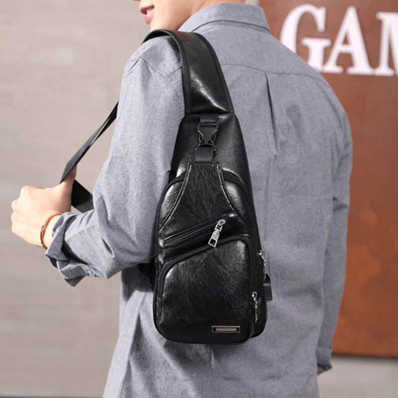 🎒 50% RABATT NU! 💼 Multifunktionell Läderväska för Män – Premium PU-läder & Justerbara Remmar – Perfekt som Present – Snygg & Praktisk ✨