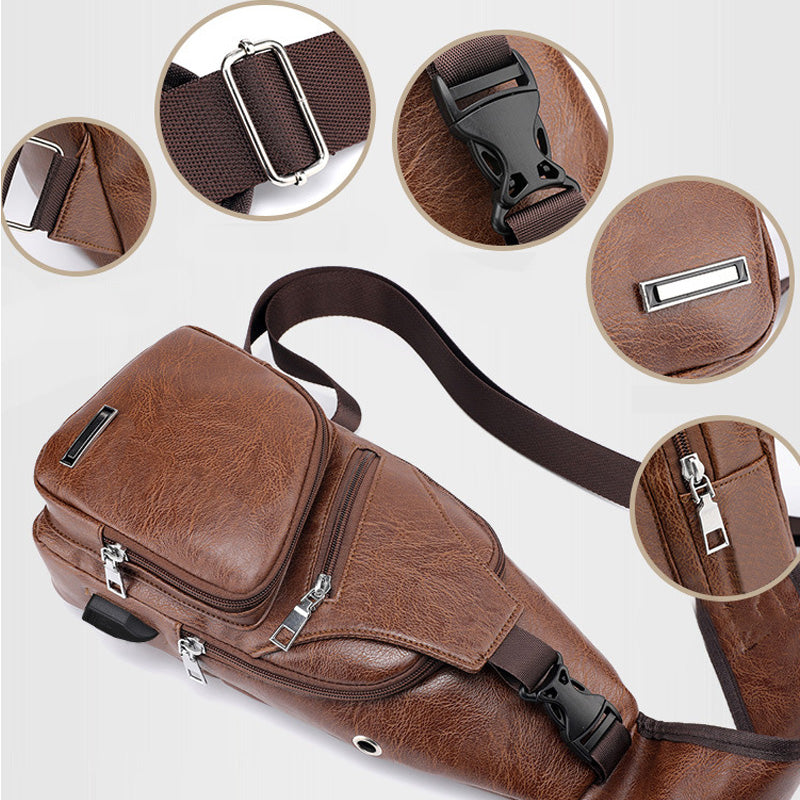 🎒 50% RABATT NU! 💼 Multifunktionell Läderväska för Män – Premium PU-läder & Justerbara Remmar – Perfekt som Present – Snygg & Praktisk ✨