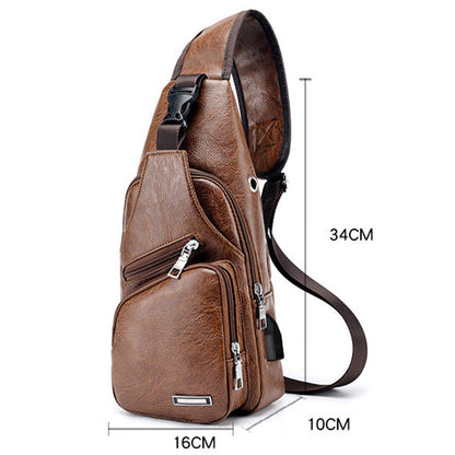 🎒 50% RABATT NU! 💼 Multifunktionell Läderväska för Män – Premium PU-läder & Justerbara Remmar – Perfekt som Present – Snygg & Praktisk ✨