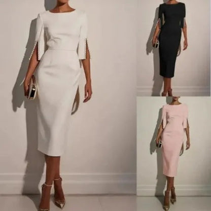 👗🌸 Elegant rakt skuren klänning i bekväm passform