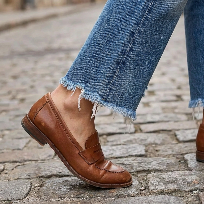 👖✨ Dam retro croppad raka ben jeans – fransad fåll, premiumdenim & tidlös vintagecharm 🦋