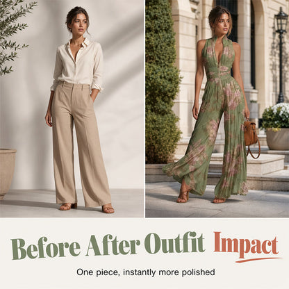 🎁💥Flödande veckad jumpsuit