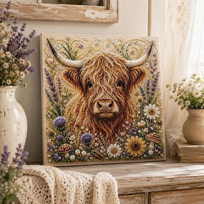 🏆 50% RABATT – NYHET! Highland Ko Pärlkonst DIY‑kit – skapa fantastisk 3D‑konst med glittrande pärlor – avkopplande, kreativt & perfekt som present 🦉💛