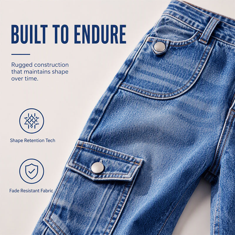 Tidsbegränsad⌛Klassiska bermudashorts i denim med fickdetaljer – smickrande hög midja för en modern silhuett