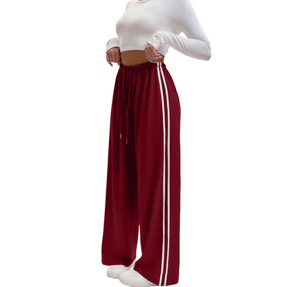 👖🌸 Dambyxor med vida ben – mjukt fall, hög midja & sportig sidorand – perfekt för yoga, resor och vardag 🧘‍♀️