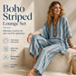 Bästsäljare🔥  Boho randigt set med vida ben – slimmande vertikala ränder för en avslappnad silhuett