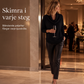 Elegant draperad stickad tröja