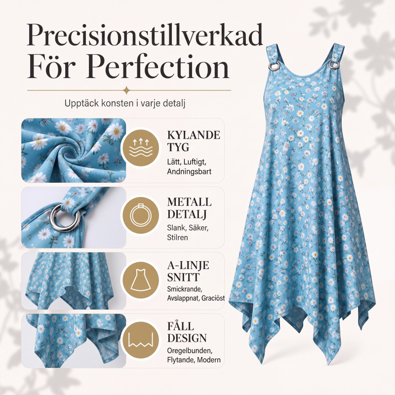 ✨🛍️Nyhet – Ärmlös maxiklänning med prästkragsmönster – Andningsbar komfort och avslappnad semesterkänsla 🍃