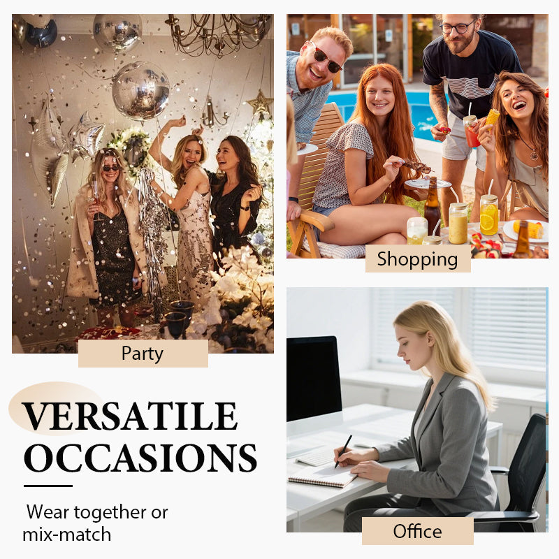 Elegant 2-delat set för dam med V-ringad topp och byxor med vida ben