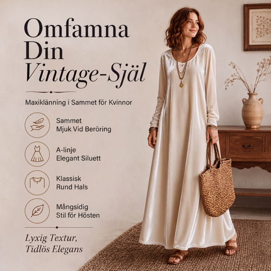Damens eleganta långärmade maxiklänning
