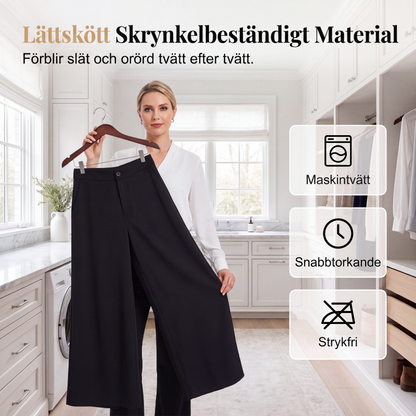 Bekväma palazzo-mysbyxor för kvinnor med lös passform