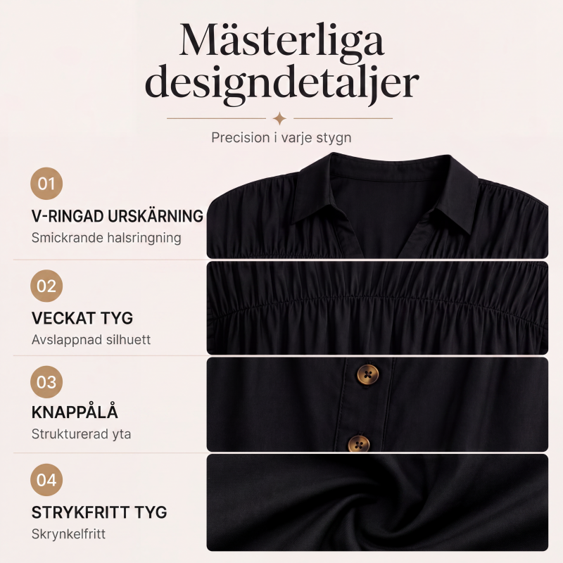 Nyhet✨ 🌸 Mjuk och flytande blus med fina veck – perfekt för kontor och vardag