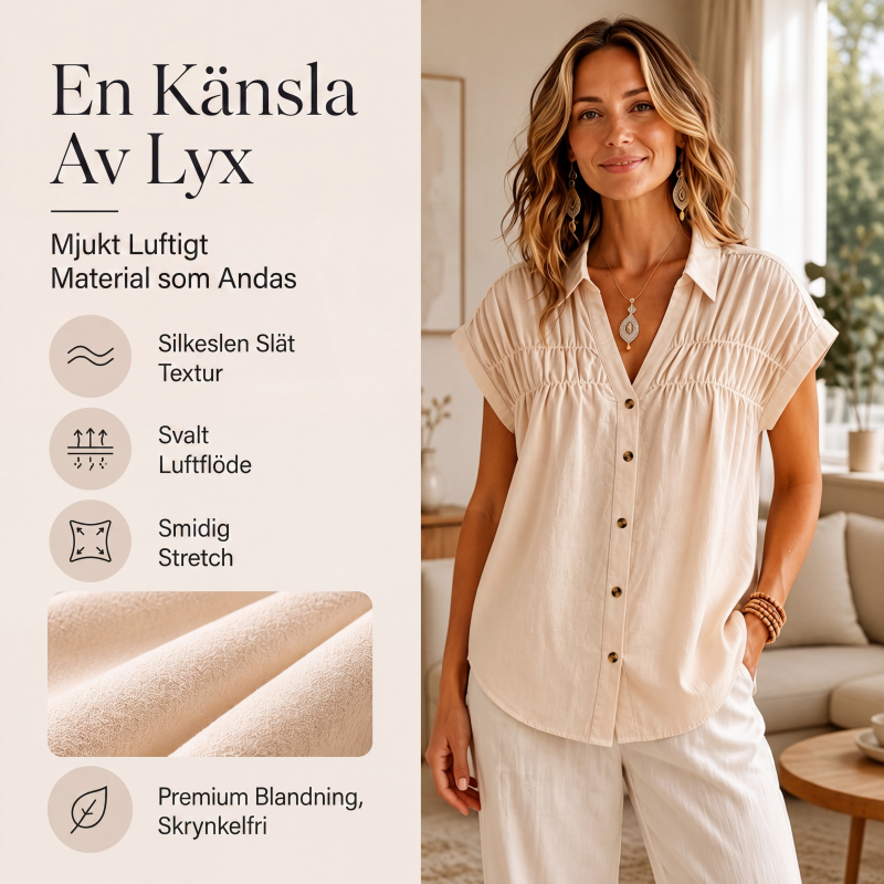 Nyhet✨ 🌸 Mjuk och flytande blus med fina veck – perfekt för kontor och vardag