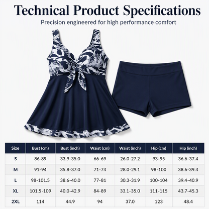 Elegant badklänning för damer med blommönster och inbyggda shorts