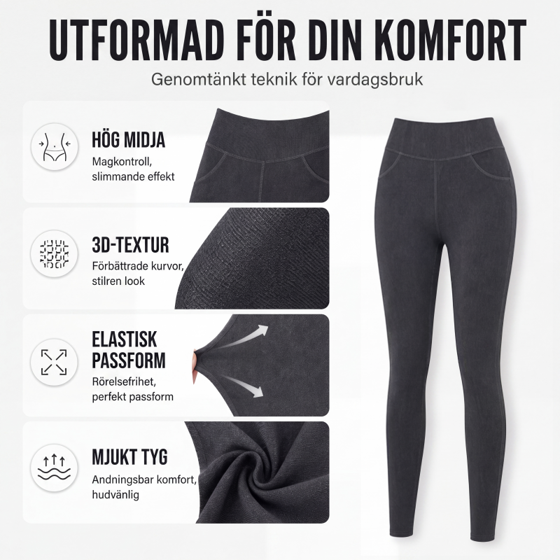 Högmidjade rumplyftande leggings för kvinnor