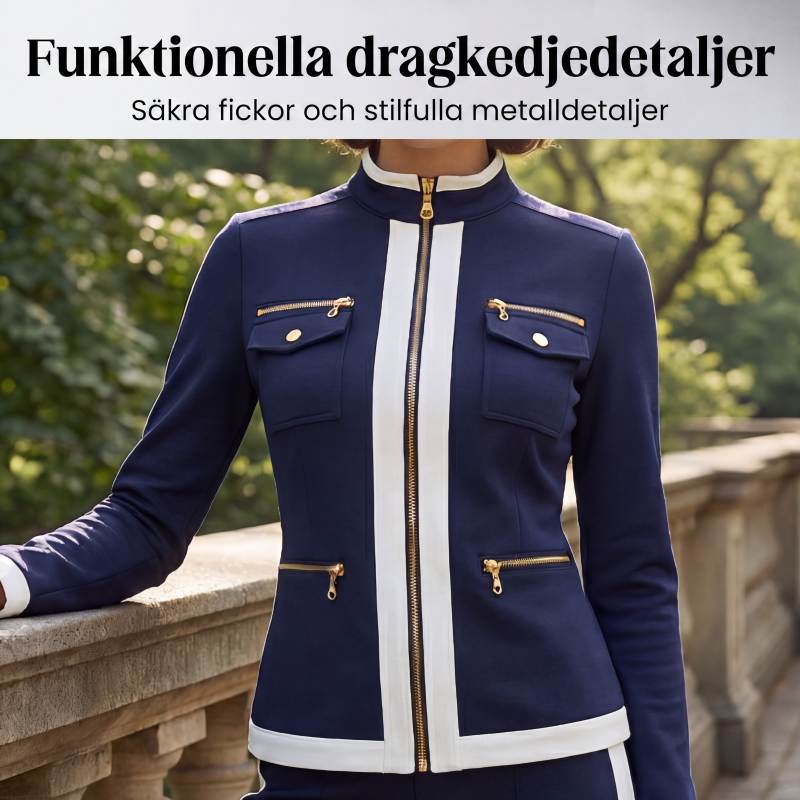 Tvådelat träningsoveraller för kvinnor i färgblockdesign