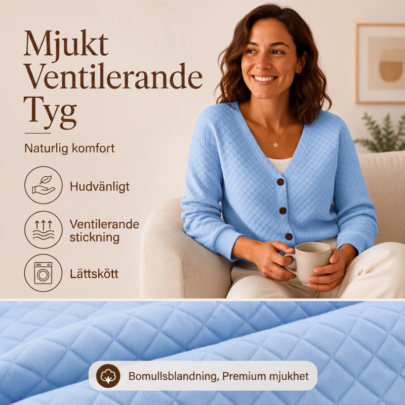 Kvinnors lediga vadderad jacka med knappar