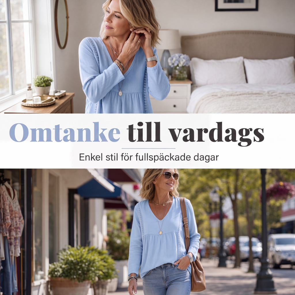 Kvinnlig ledig blus med V-ringning och långa ärmar