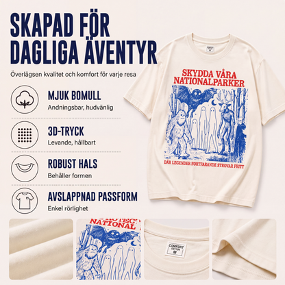 Grafisk T-shirt med retro motiv av Cryptid nationalparker