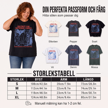 Grafisk T-shirt med retro motiv av Cryptid nationalparker