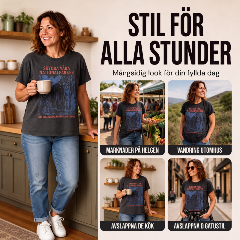 Grafisk T-shirt med retro motiv av Cryptid nationalparker