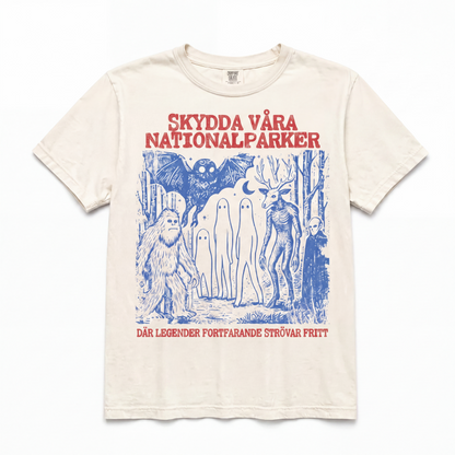 Grafisk T-shirt med retro motiv av Cryptid nationalparker
