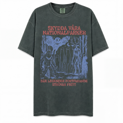 Grafisk T-shirt med retro motiv av Cryptid nationalparker
