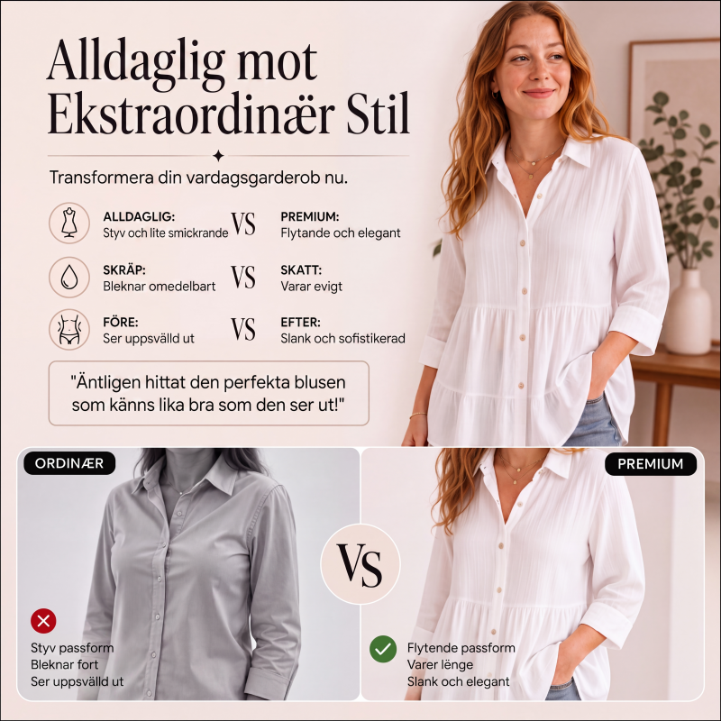 Långärmade skjortor med krusig textur för kvinnor
