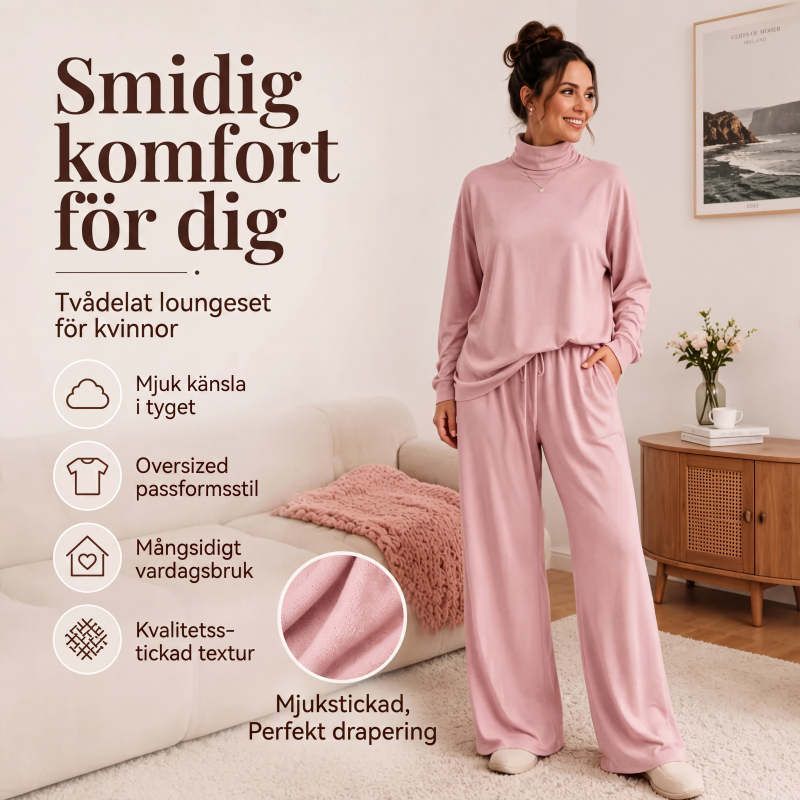 Set för damer👩: Poloklänning och vida byxor👕👖