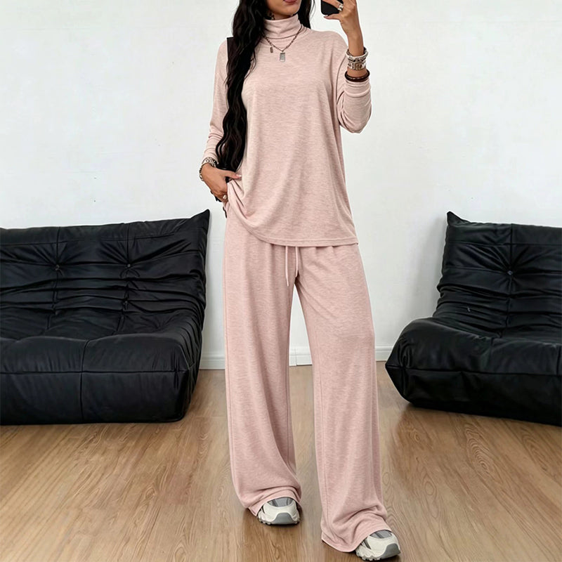 Set för damer👩: Poloklänning och vida byxor👕👖