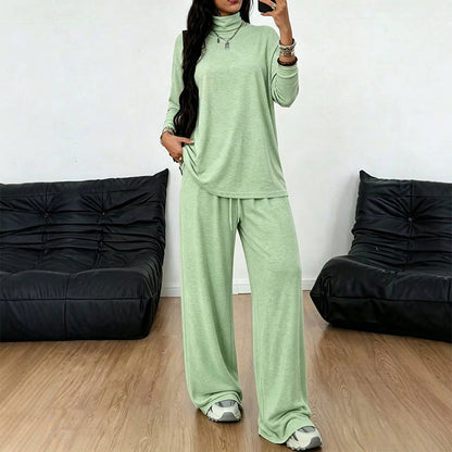 Set för damer👩: Poloklänning och vida byxor👕👖