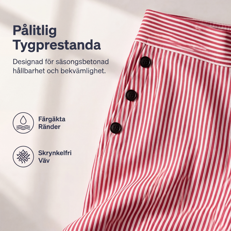 Högmidjade randiga vida byxor