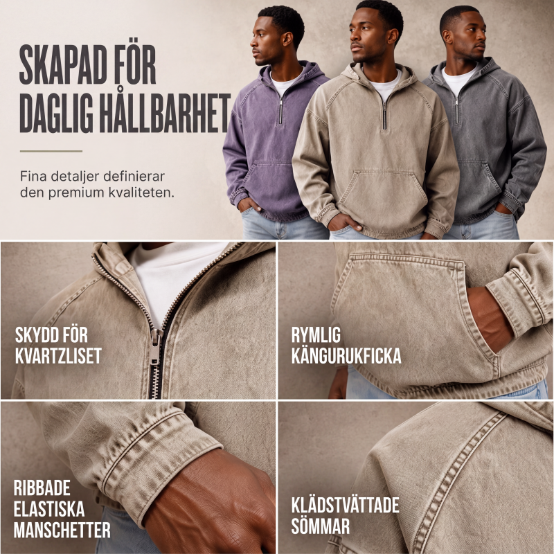 Nyhet✨ Deniminspirerad jacka med kvartszip – praktiska fickor
