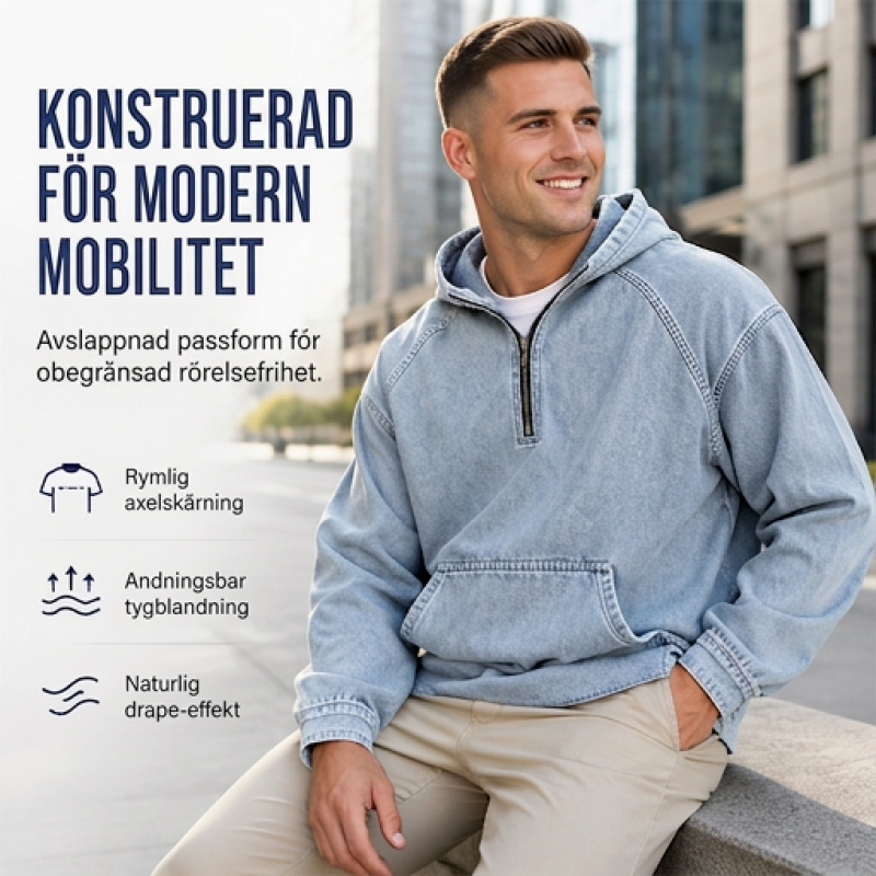 Nyhet✨ Deniminspirerad jacka med kvartszip – praktiska fickor
