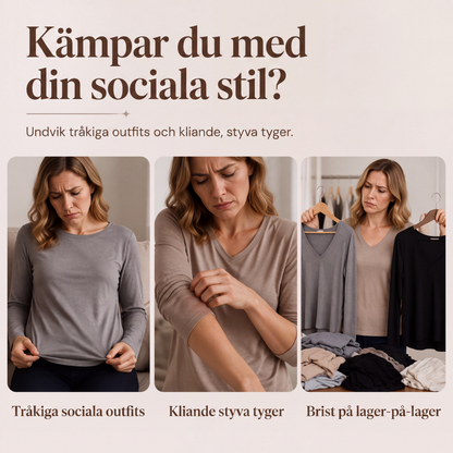 Damernas eleganta långärmade topp med paljettapplikationer