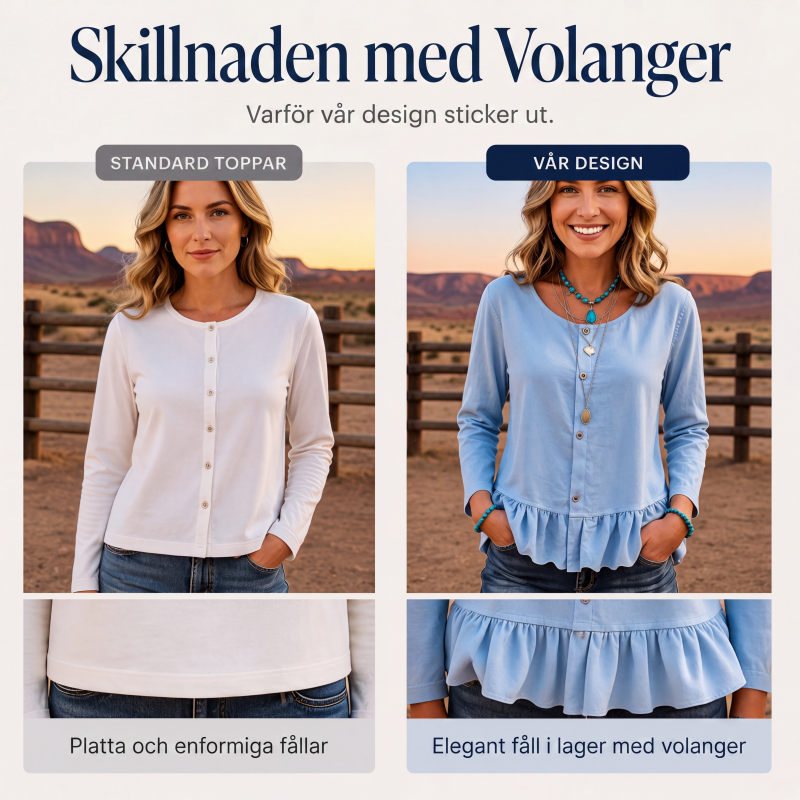 Långärmad tröja med rundhals för kvinnor