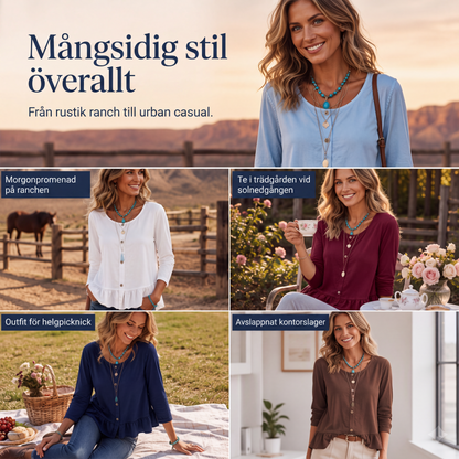 Långärmad tröja med rundhals för kvinnor