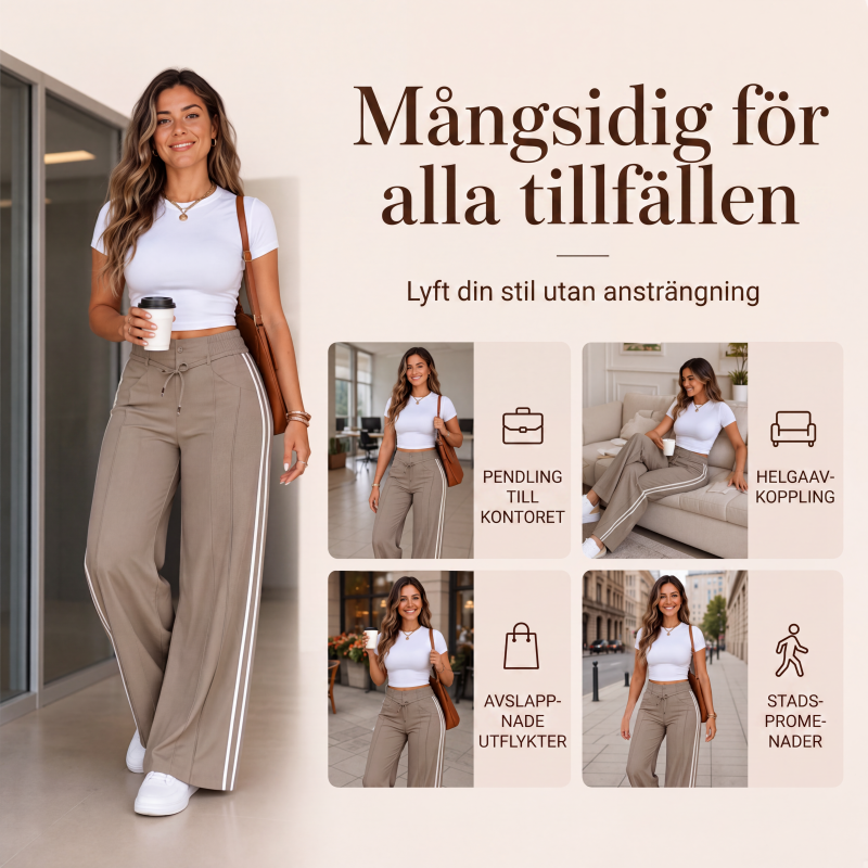 Bästsäljare🔥 👖 Vida cargobyxor med dragsko i midjan – avslappnad chic för vardagen