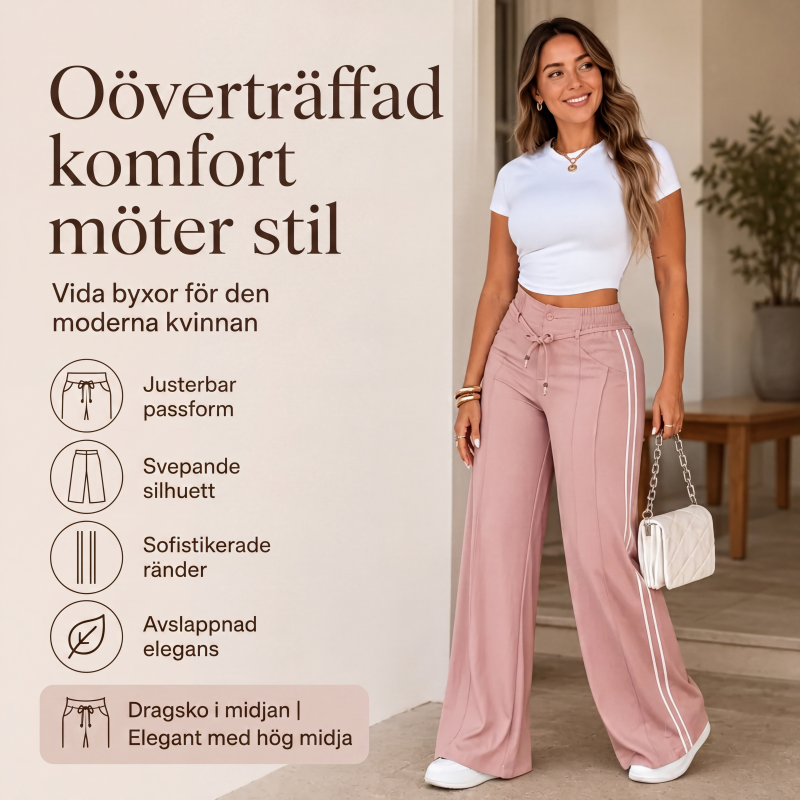 Bästsäljare🔥 👖 Vida cargobyxor med dragsko i midjan – avslappnad chic för vardagen