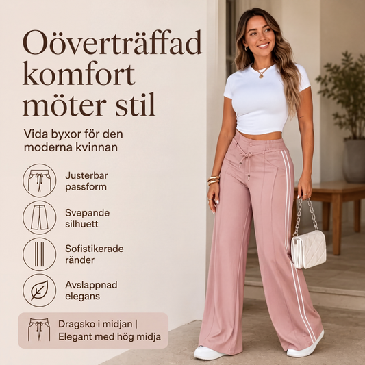 Bästsäljare🔥 👖 Vida cargobyxor med dragsko i midjan – avslappnad chic för vardagen