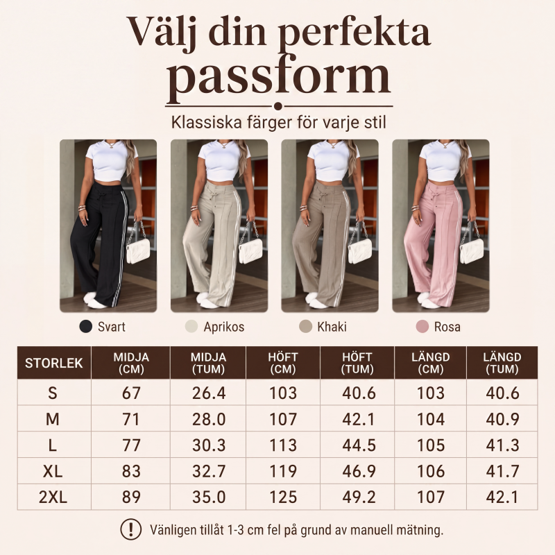 Bästsäljare🔥 👖 Vida cargobyxor med dragsko i midjan – avslappnad chic för vardagen